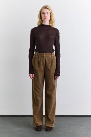 Kadife Düz Kesim Pantolon Camel