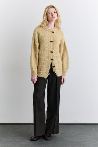Chunky Button Knit Cardigan Saffron
