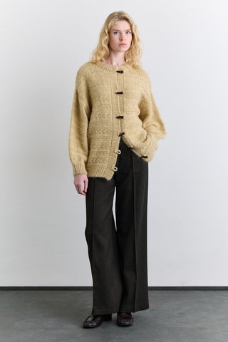 Chunky Button Knit Cardigan Saffron