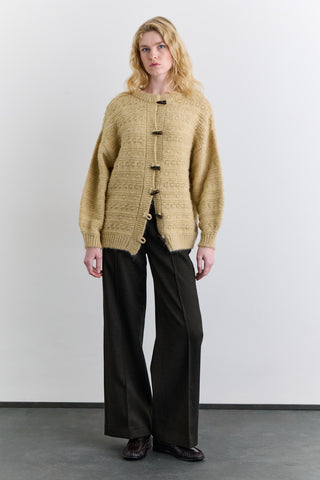 Chunky Button Knit Cardigan Saffron
