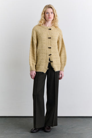 Chunky Button Knit Cardigan Saffron