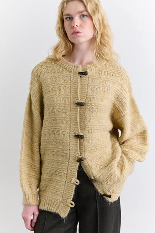 Chunky Button Knit Cardigan Saffron