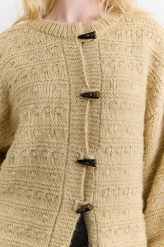 Chunky Button Knit Cardigan Saffron