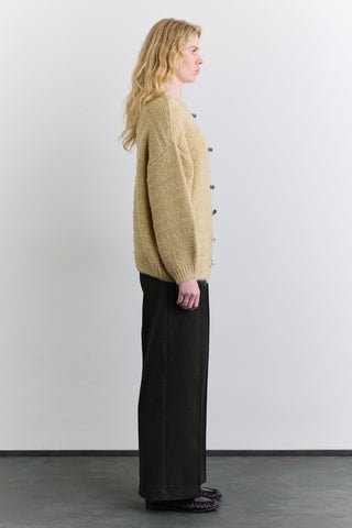 Chunky Button Knit Cardigan Saffron