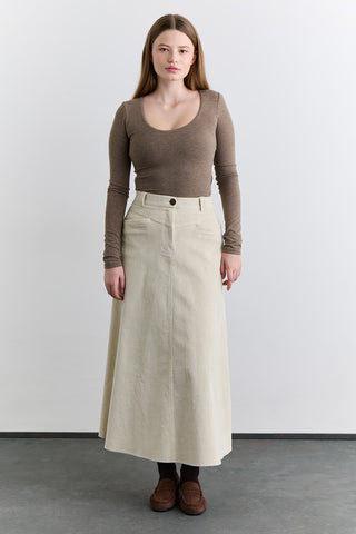 Corduroy Maxi Skirt Vanilla