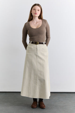 Corduroy Maxi Skirt Vanilla