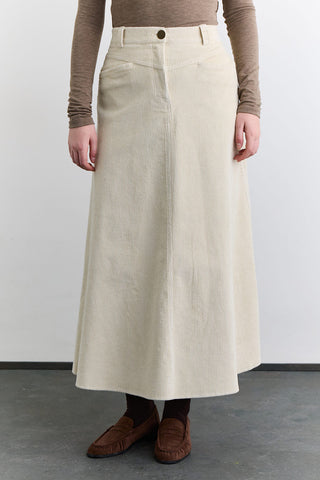 Corduroy Maxi Skirt Vanilla