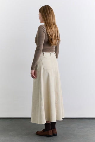 Kadife Uzun Etek Vanilya