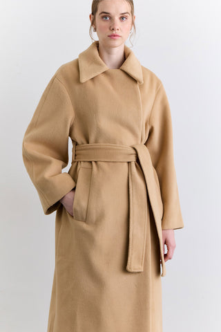 Düz Kaşe Palto Deve Tüyü