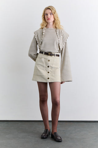 Kadife Mini Etek Vanilya