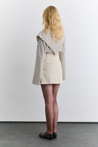 Kadife Mini Etek Vanilya