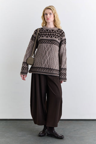 Nordic Pattern Sweater Mink