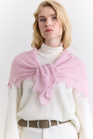Open Knit Oversized Shawl Pink