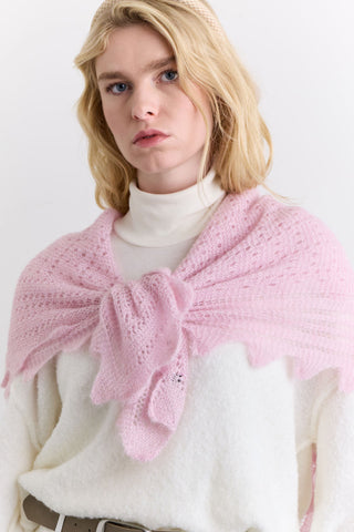 Open Knit Oversized Shawl Pink