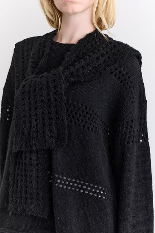 Soft Texture Collar Scarf Black