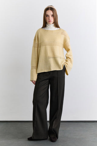 Open Knit Sweater Yellow