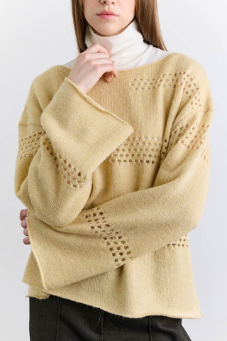 Open Knit Sweater Yellow