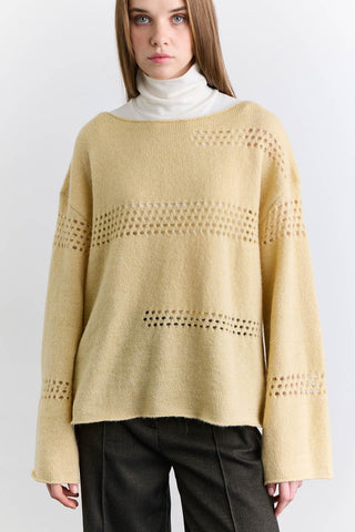 Open Knit Sweater Yellow