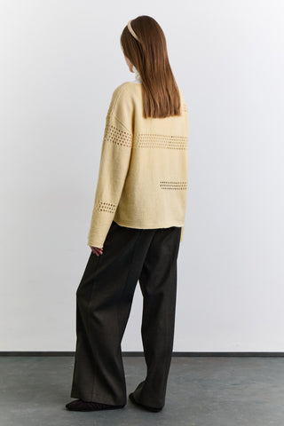 Open Knit Sweater Yellow