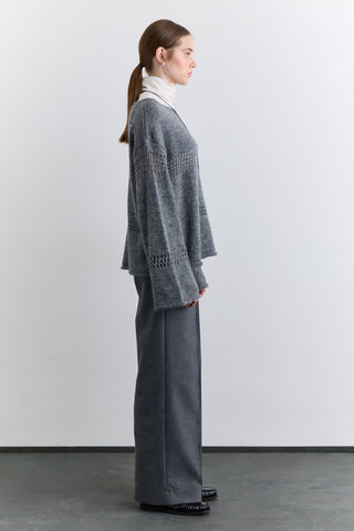 Open Knit Sweater Grey