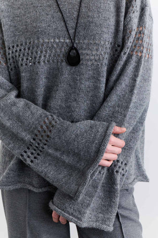 Open Knit Sweater Grey