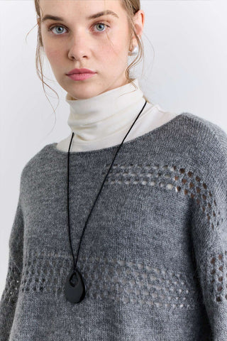 Open Knit Sweater Grey