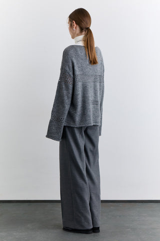 Open Knit Sweater Grey