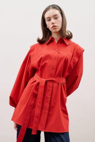Nora Statement Shirt Red