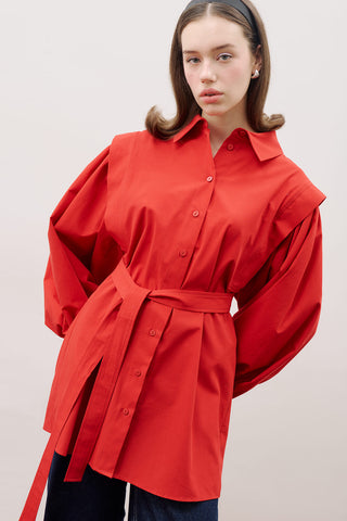 Nora Statement Shirt Red