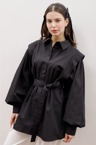 Nora Statement Shirt Black
