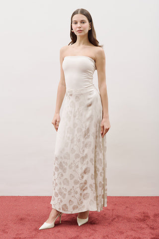 Jacquard Satin Skirt Vanilla