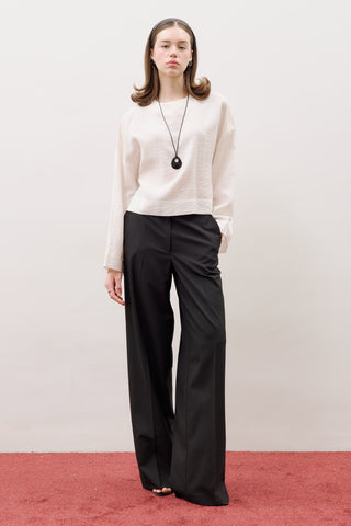 Crew-Neck Crop Top Ecru