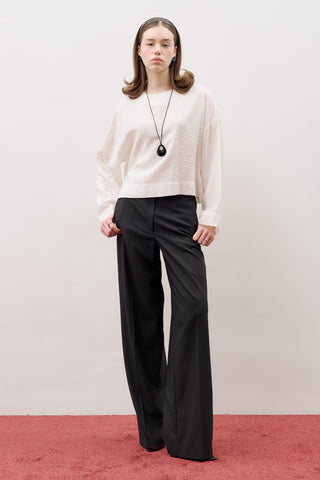Crew-Neck Crop Top Ecru
