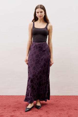 Jacquard Satin Skirt Purple