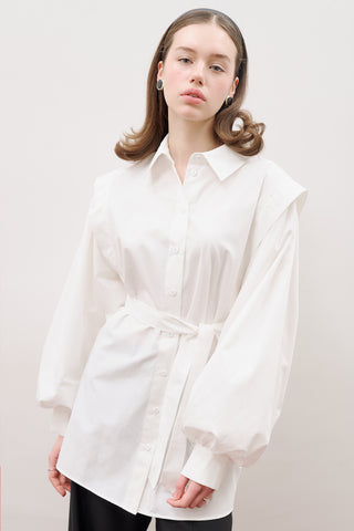 Nora Statement Shirt Ecru