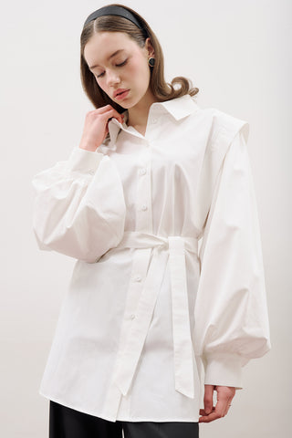 Nora Statement Shirt Ecru