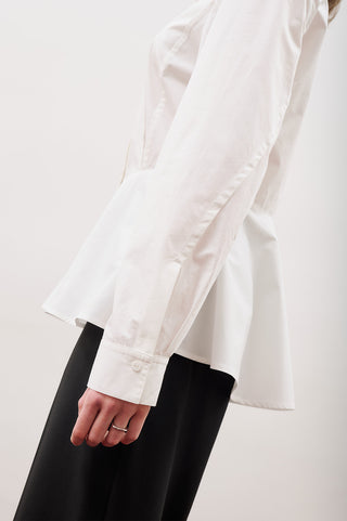 Fitted Peplum Shirt Ecru