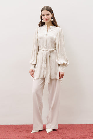 Jacquard Satin Shirt Vanilla