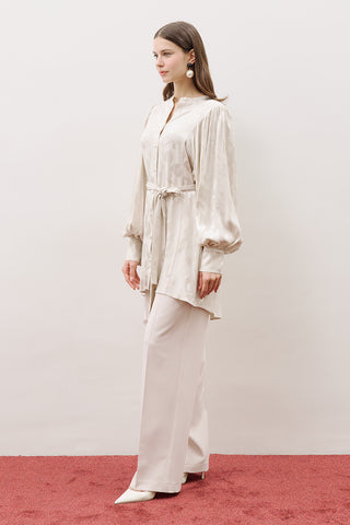 Jacquard Satin Shirt Vanilla