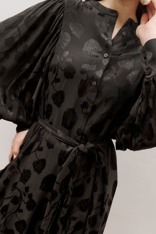 Jacquard Satin Shirt Black