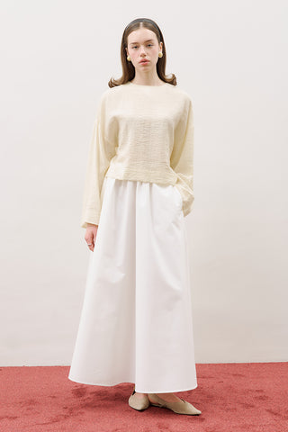 Crew Neck Crop Top Soft Yellow