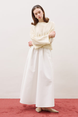 Crew Neck Crop Top Soft Yellow