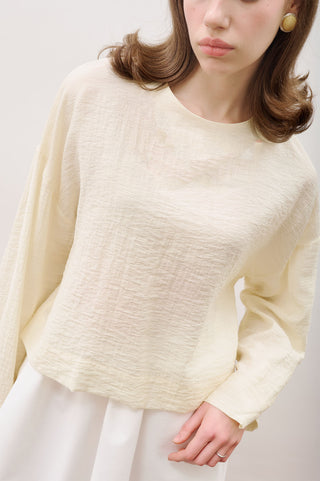 Crew Neck Crop Top Soft Yellow