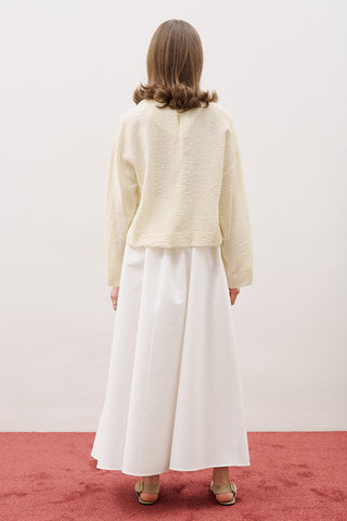 Crew Neck Crop Top Soft Yellow