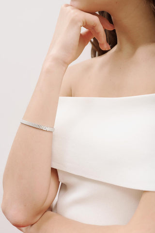 Block Detail Bracelet Silver