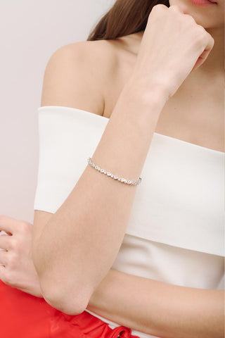 Cube Detail Bracelet Silver
