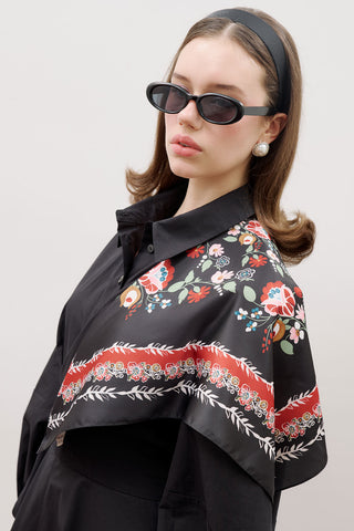 Patterned Satin Scarf Lora