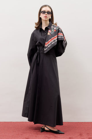 Patterned Satin Scarf Lora