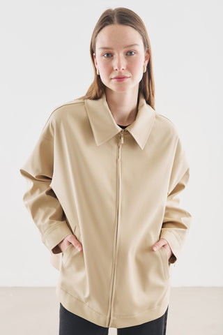 Cuff Detail Jacket Beige