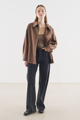 Cuff Detail Jacket Brown